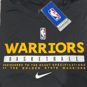 Nike Black and Yellow Warriors Long Sleeve Tee